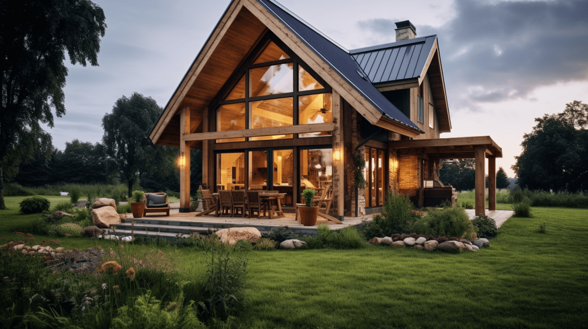 rumah kayu 2 lantai yang cantik