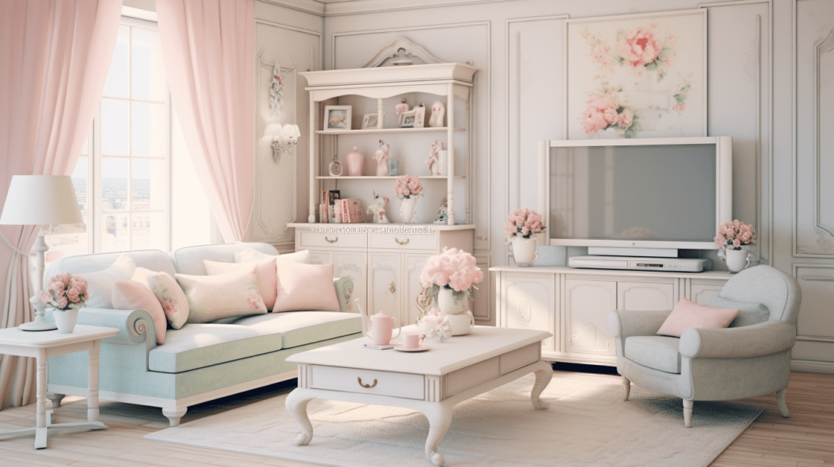 Gaya Shabby Chic Ruang Keluarga