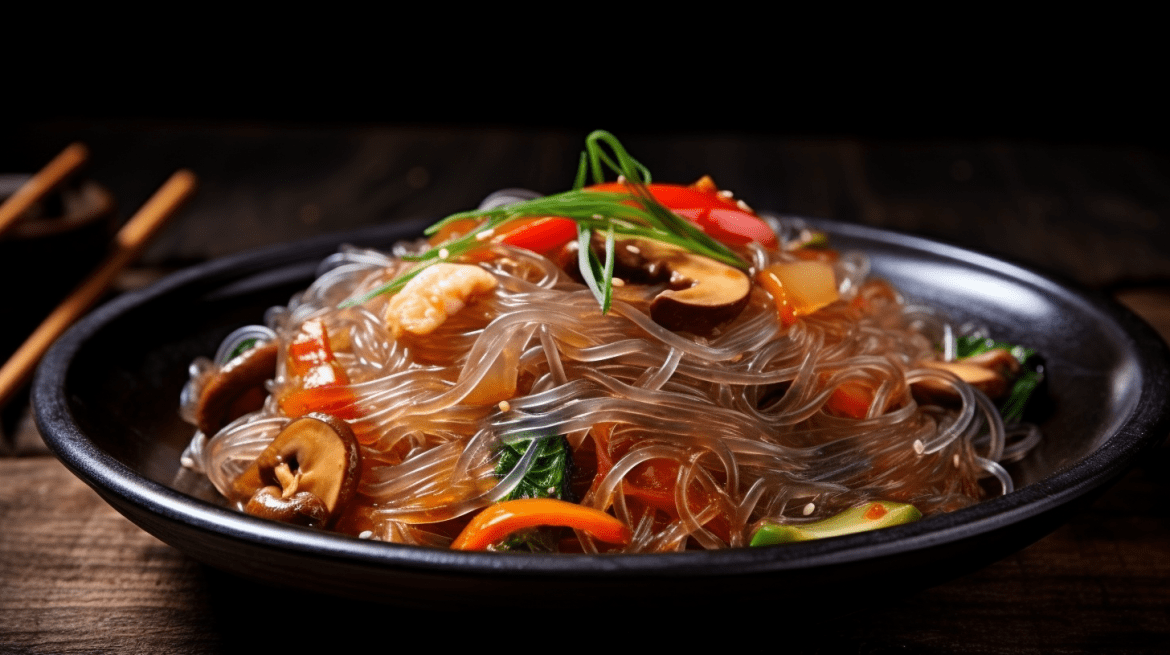Gambar Japchae, makanan Korea