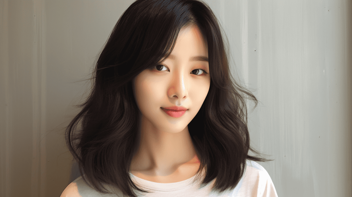Model rambut layer medium untuk wajah bulat