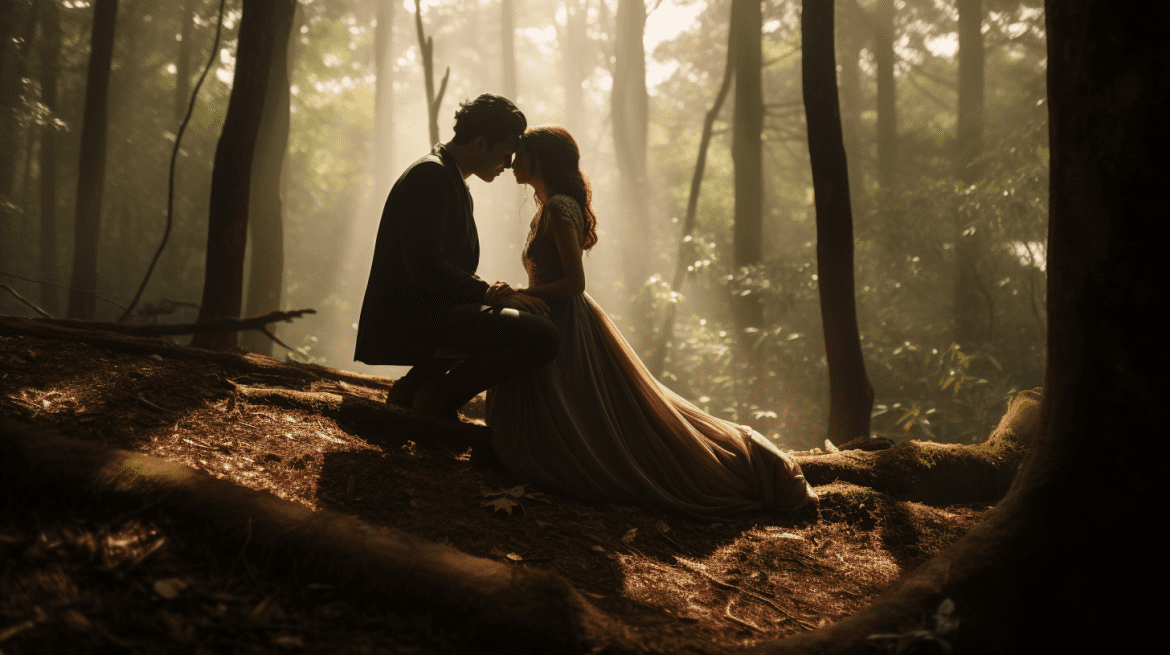 Foto prewedding di hutan