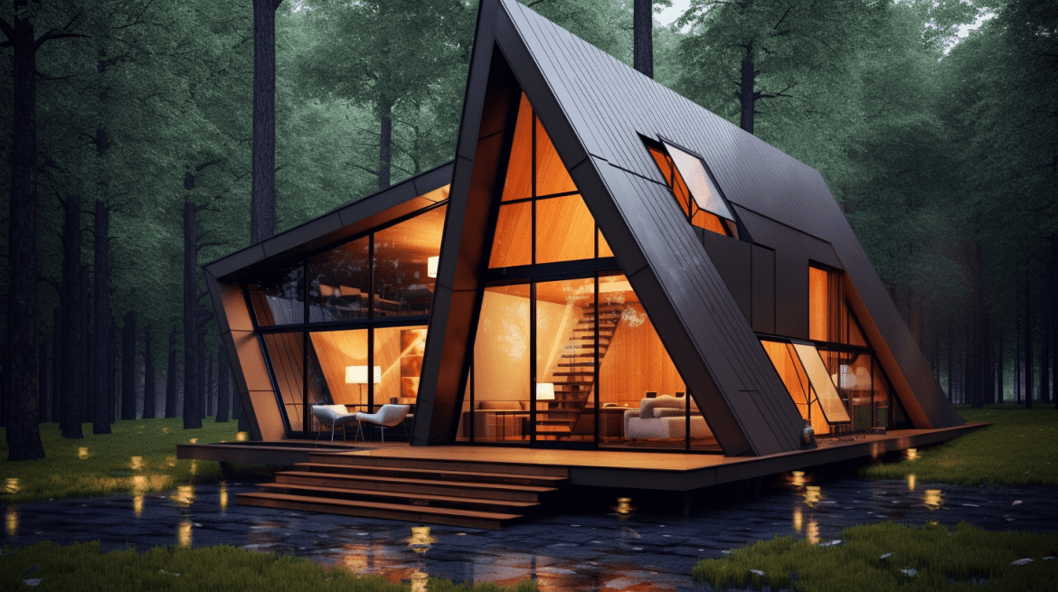 Rumah Kecil dengan Bentuk Geometris