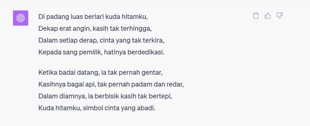 Contoh puisi buatan ChatGPT - 2
