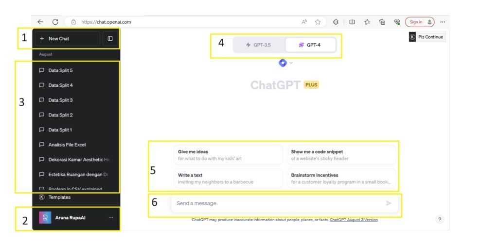 Tampilan frontpage ChatGPT
