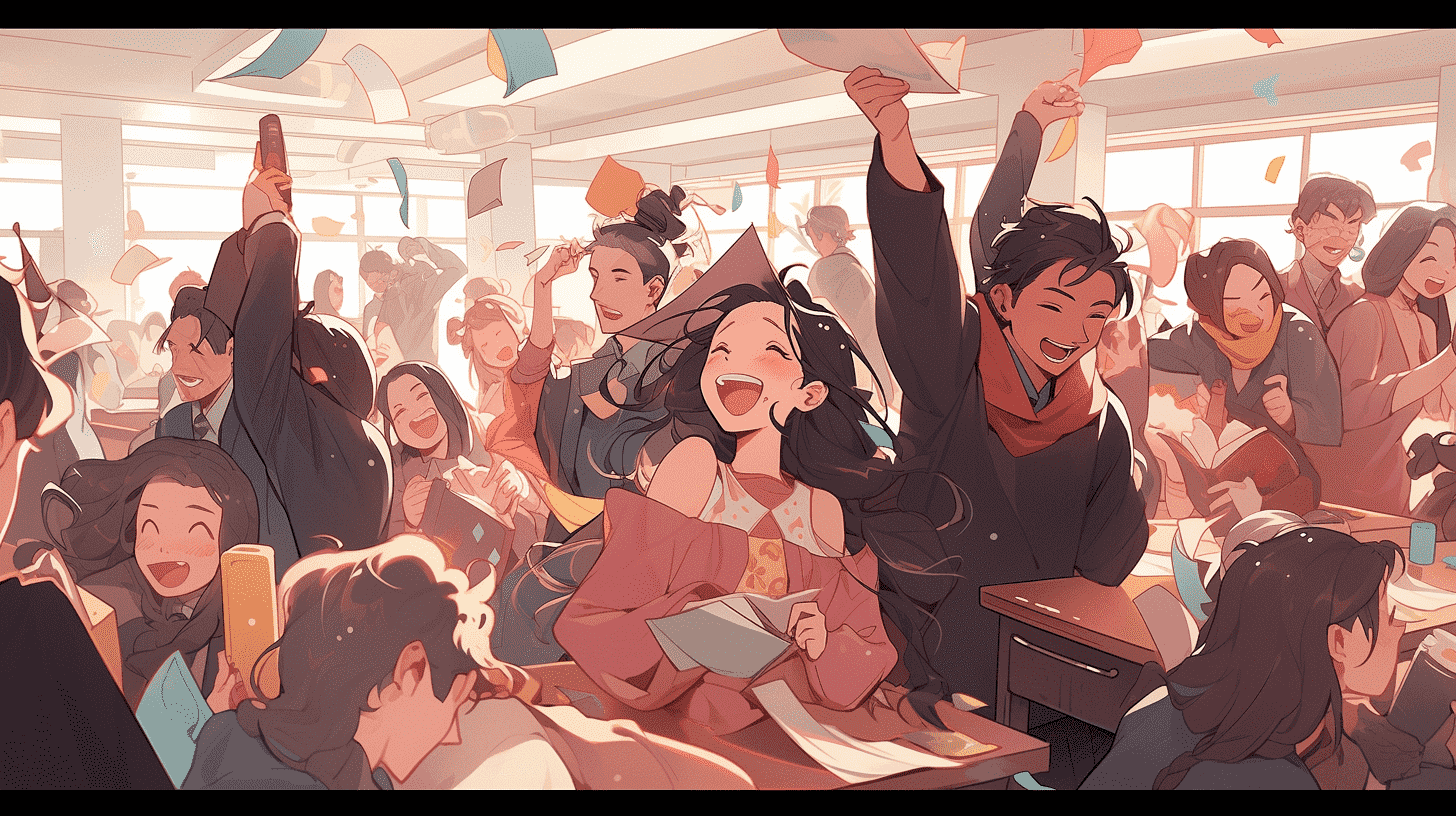 Ilustrasi mahasiswa bersenang-senang