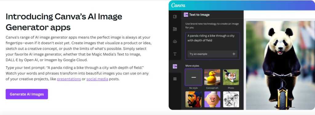 AI image generator Canva AI