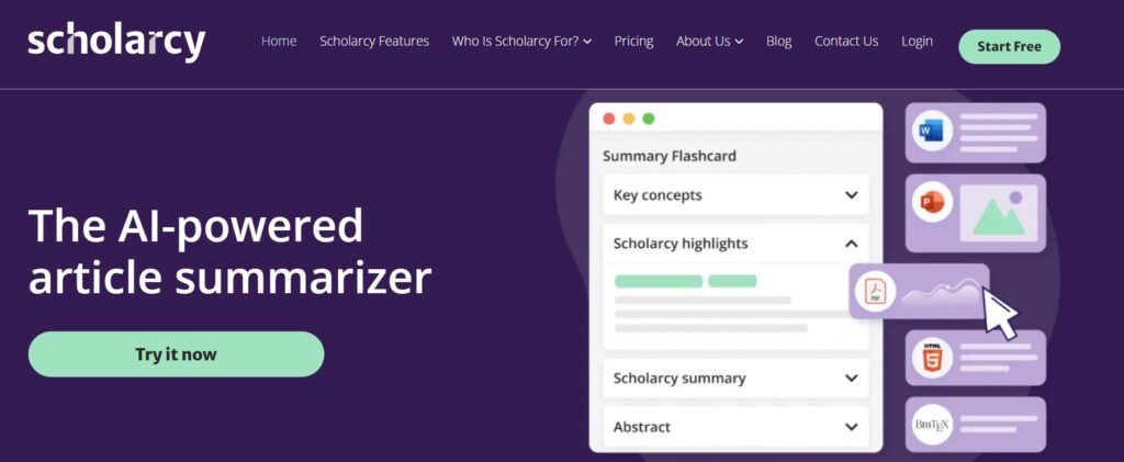 AI untuk menulis skripsi - Scholarcy
