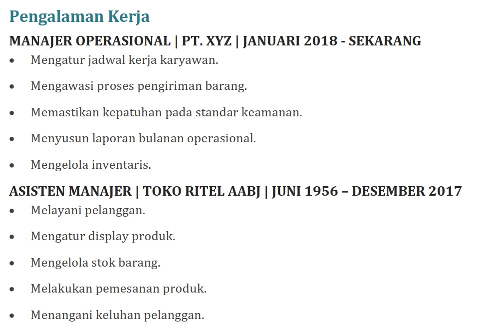 Contoh CV lamaran kerja yang jelek - 5