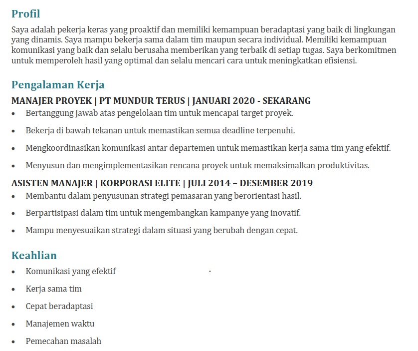 Contoh CV lamaran kerja yang jelek - 7